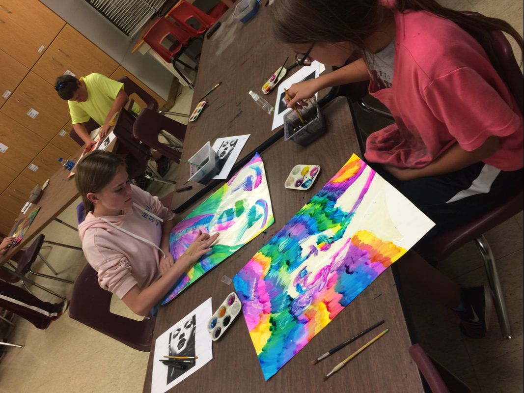 Picture of students painting